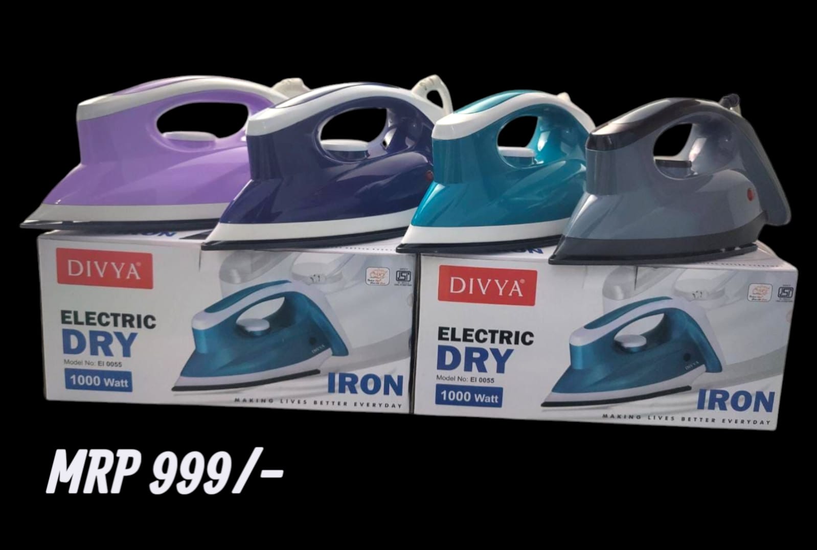 IRON DIVYA 1000W  MODEL NO -E0055